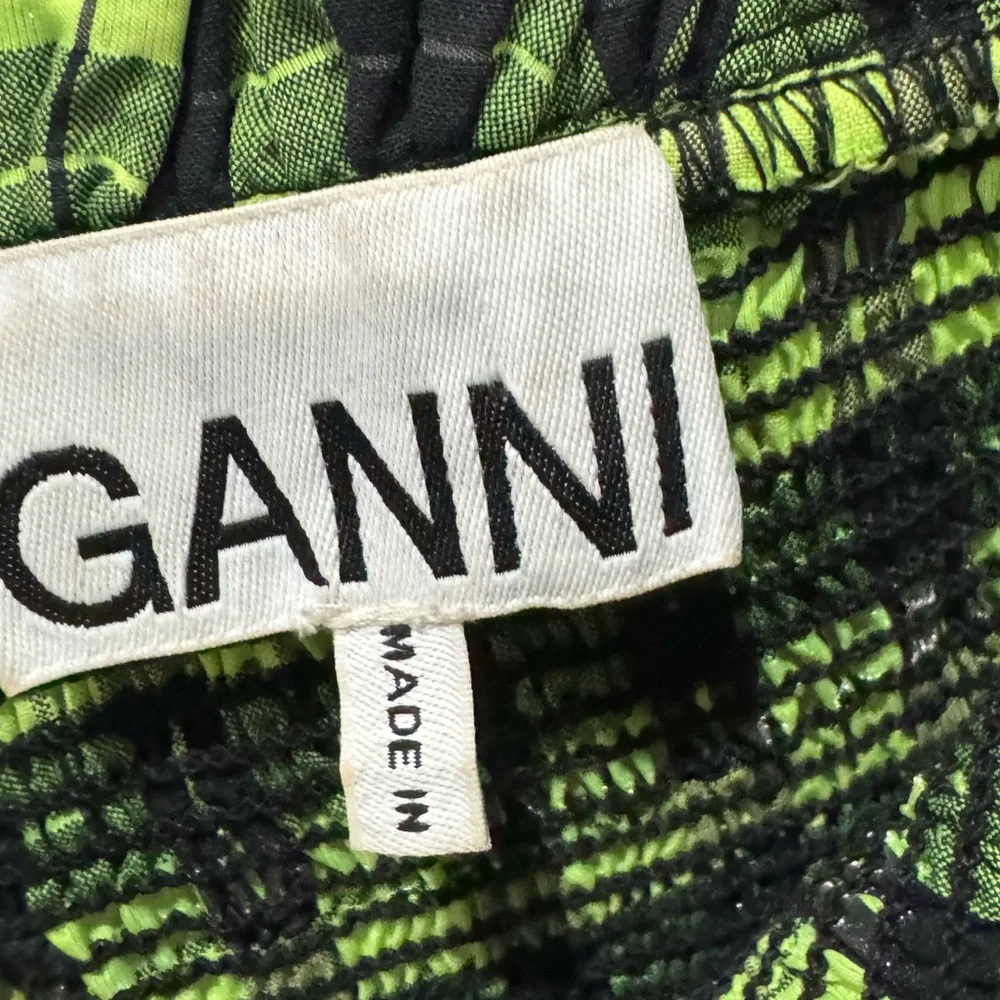 GANNI Seersucker Check Maxi Dress in green - Picture 10 of 13